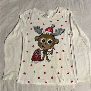 Justice Christmas/holiday reindeer shirt